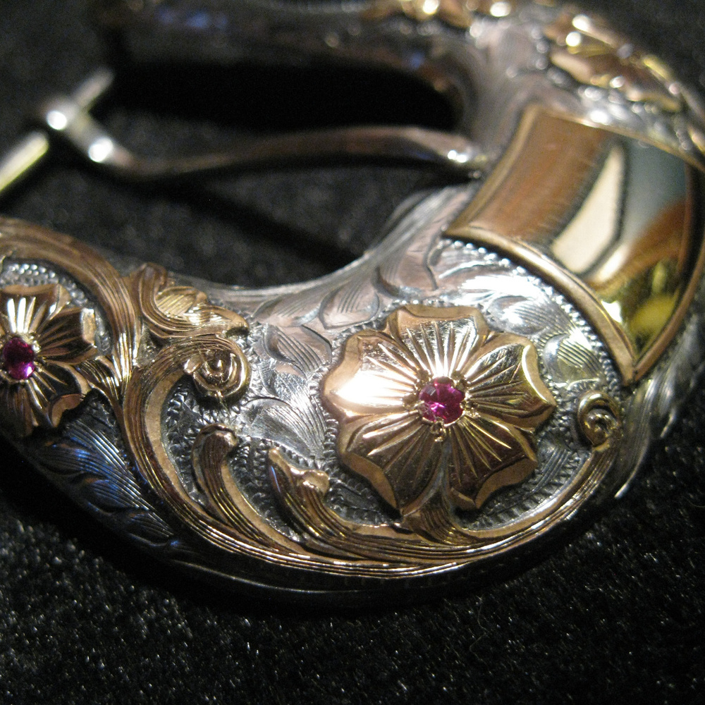 Chet Vogt Silversmiths Belt Buckle Set